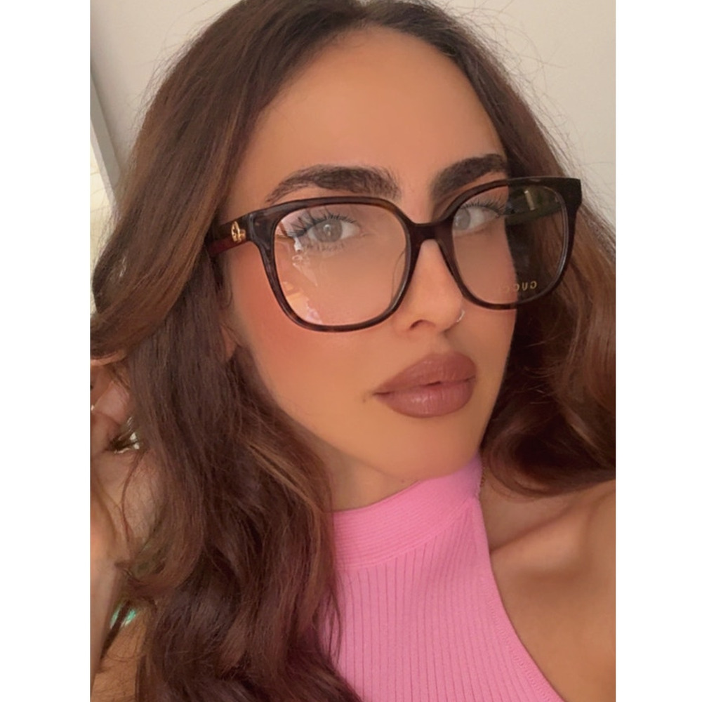 NEW Gucci GG1305OA Havana Brown Oversized Eyeglasses Frames